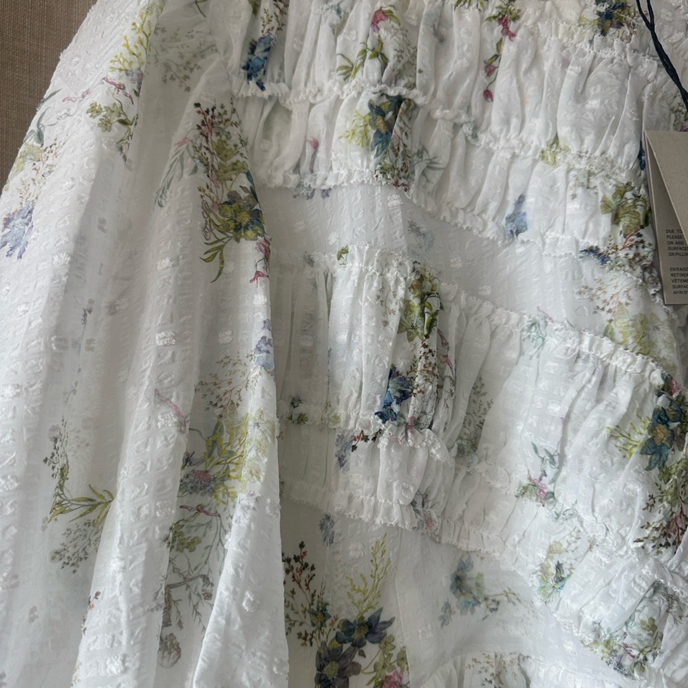 All Saints Serene Floral Midi Dress Smocking Sz 10 NWT Retail $345 - Picture 8 of 9